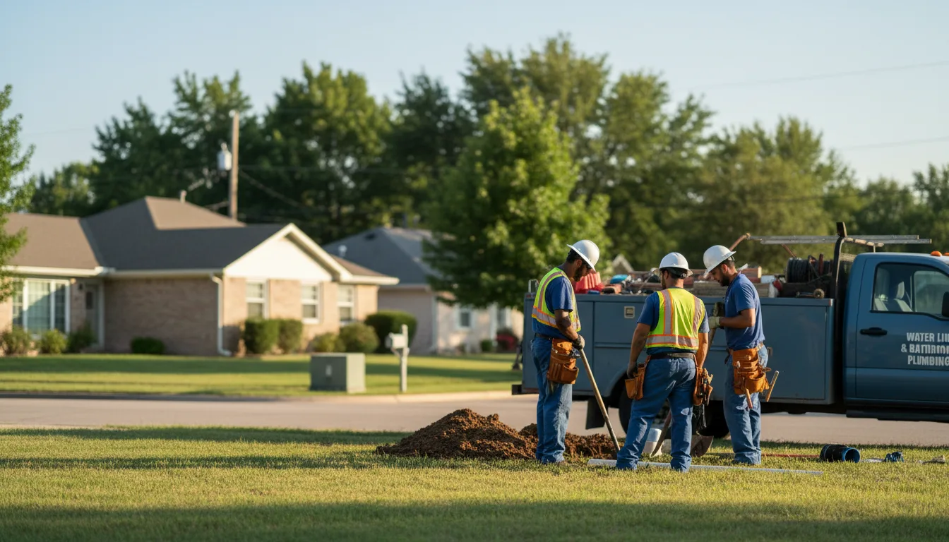 Residential water line and bathroom plumbing service in Burr Oak, KS
